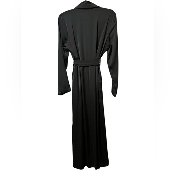 Q2 Black Button Down Long Sleeve Shirt Dress Size M - Picture 5 of 11